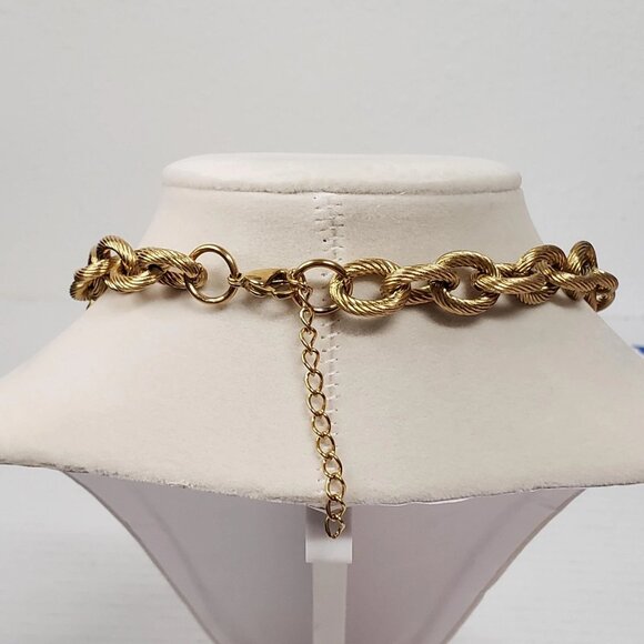 Louis Vuitton Lock & Key Gold w/Unbranded Cuban Geometry Stainless Steel Chain - Picture 4 of 11